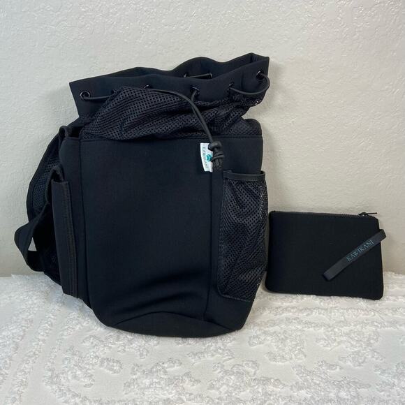 KAWIKANI Over the Shoulder Yoga Mat Bag and Accessory Pouch Black Sz OS Meditate - Picture 1 of 10